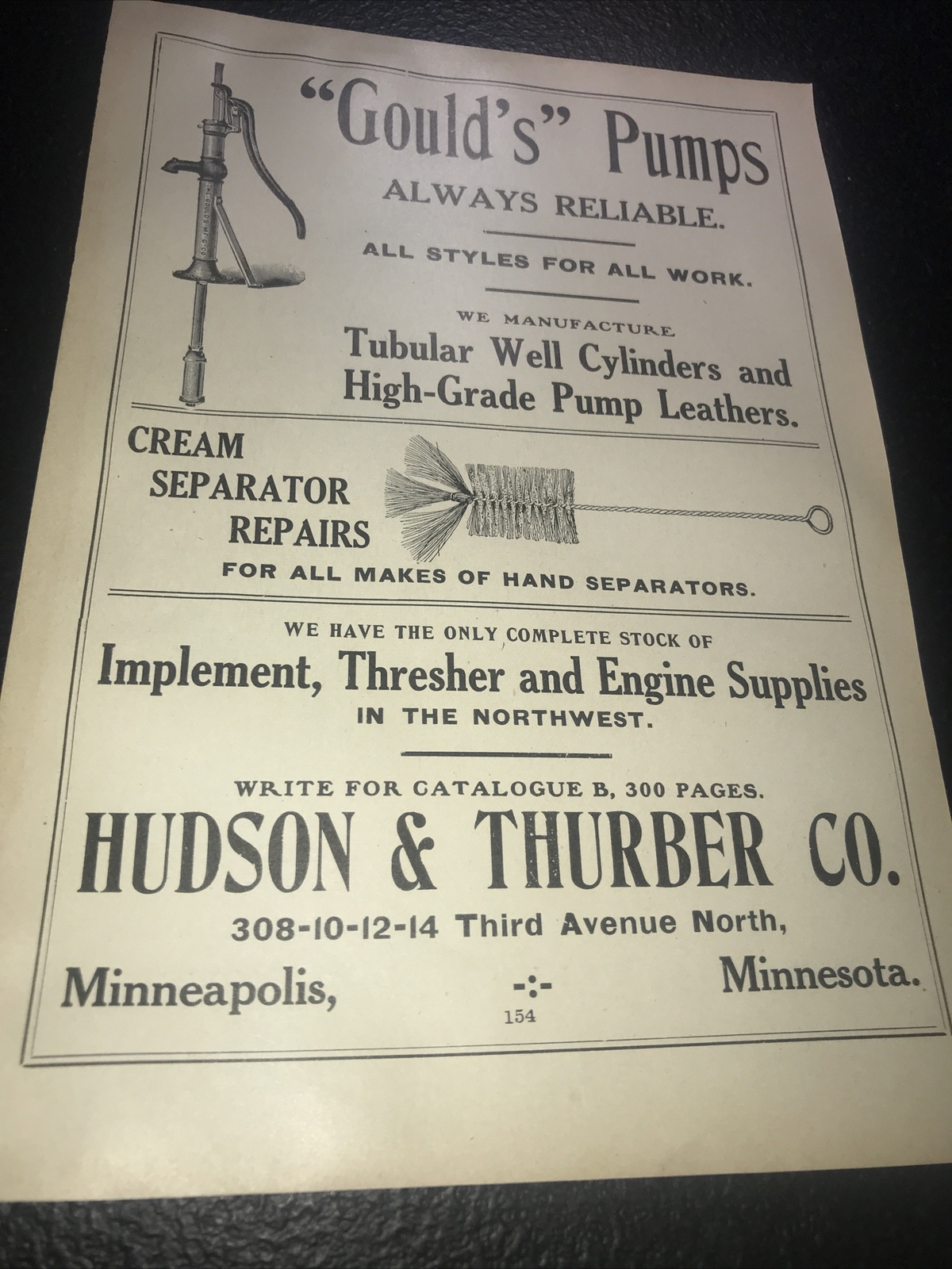 1908 Hudson & Thurber – Gould Water Pump Farm Advertising – Minneapolis