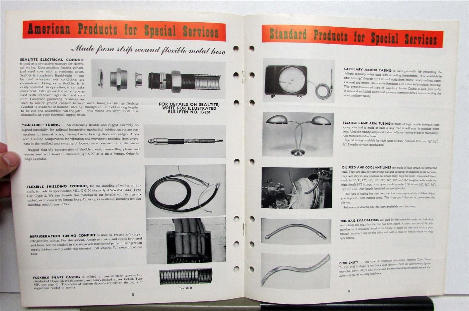 1940s American Flexible Metal Hose & Tubing Specifications Features Brochure