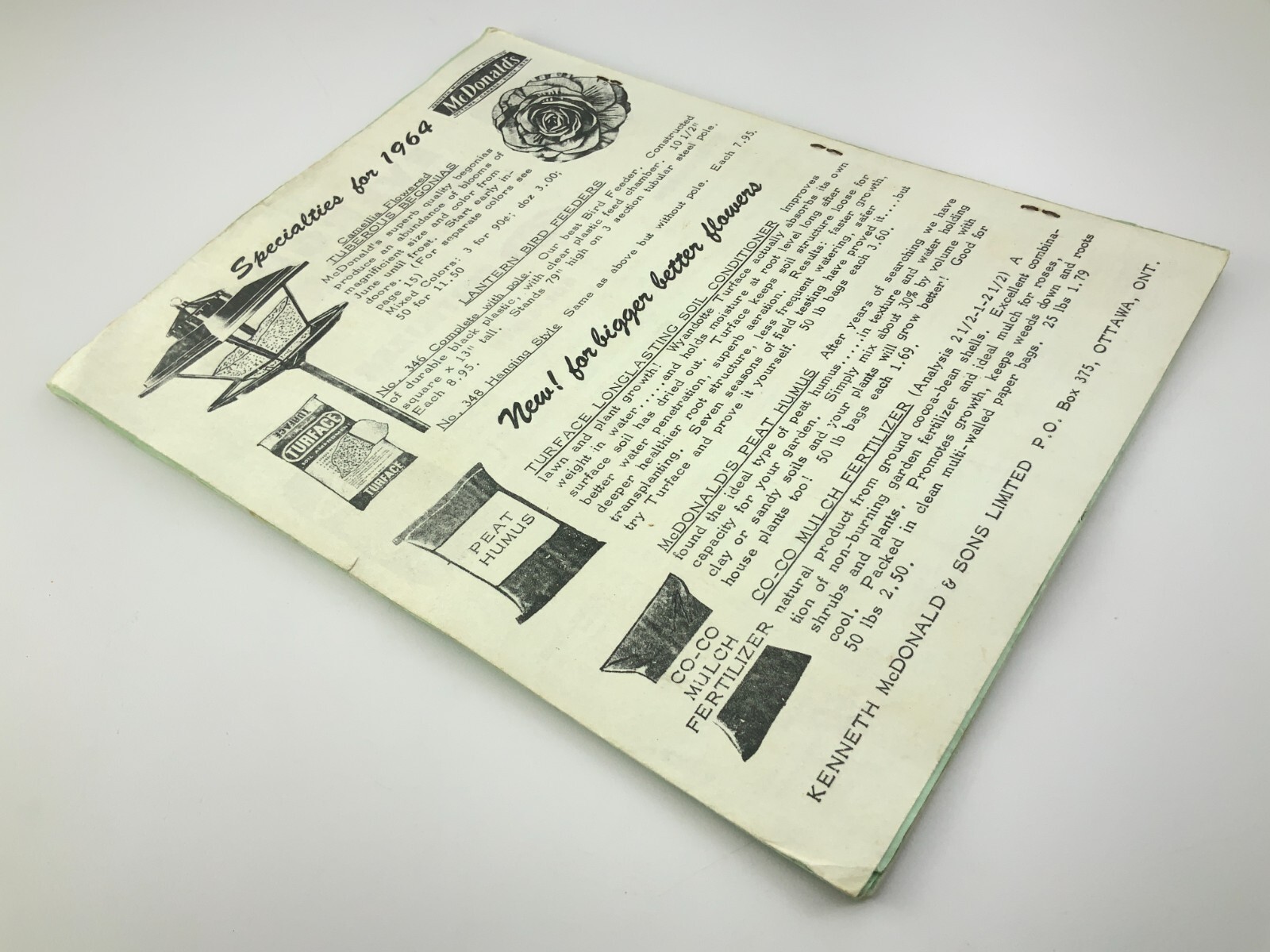 McDonald&rsquo;s Spring Garden Catalogue 1964 Seed Catalog Ottawa Canada EE629