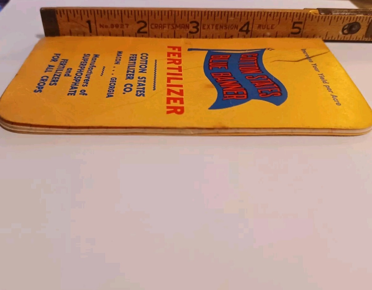 1949 Notepad Cotton States Fertilizer Blue Banner Macon Georgia