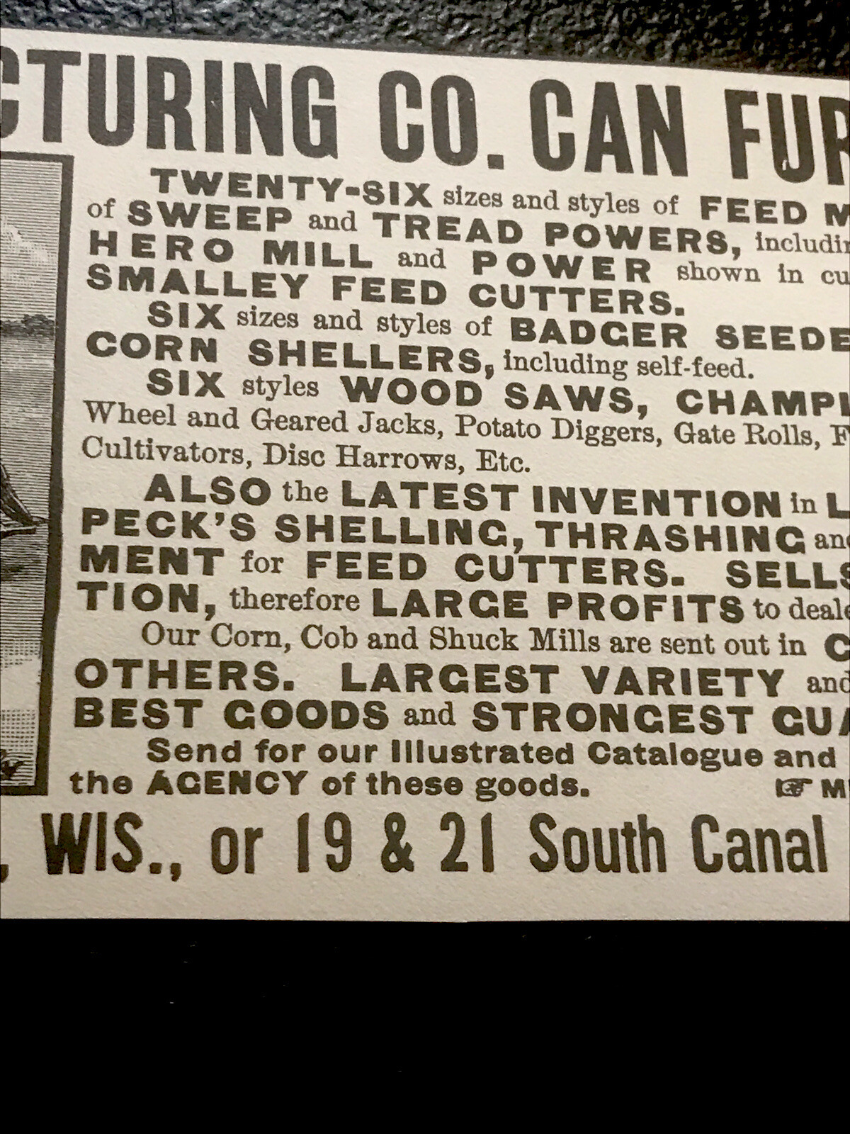 1889 Appleton Mfg.Co. Implement Farm Advertising – Appleton – Wisconsin