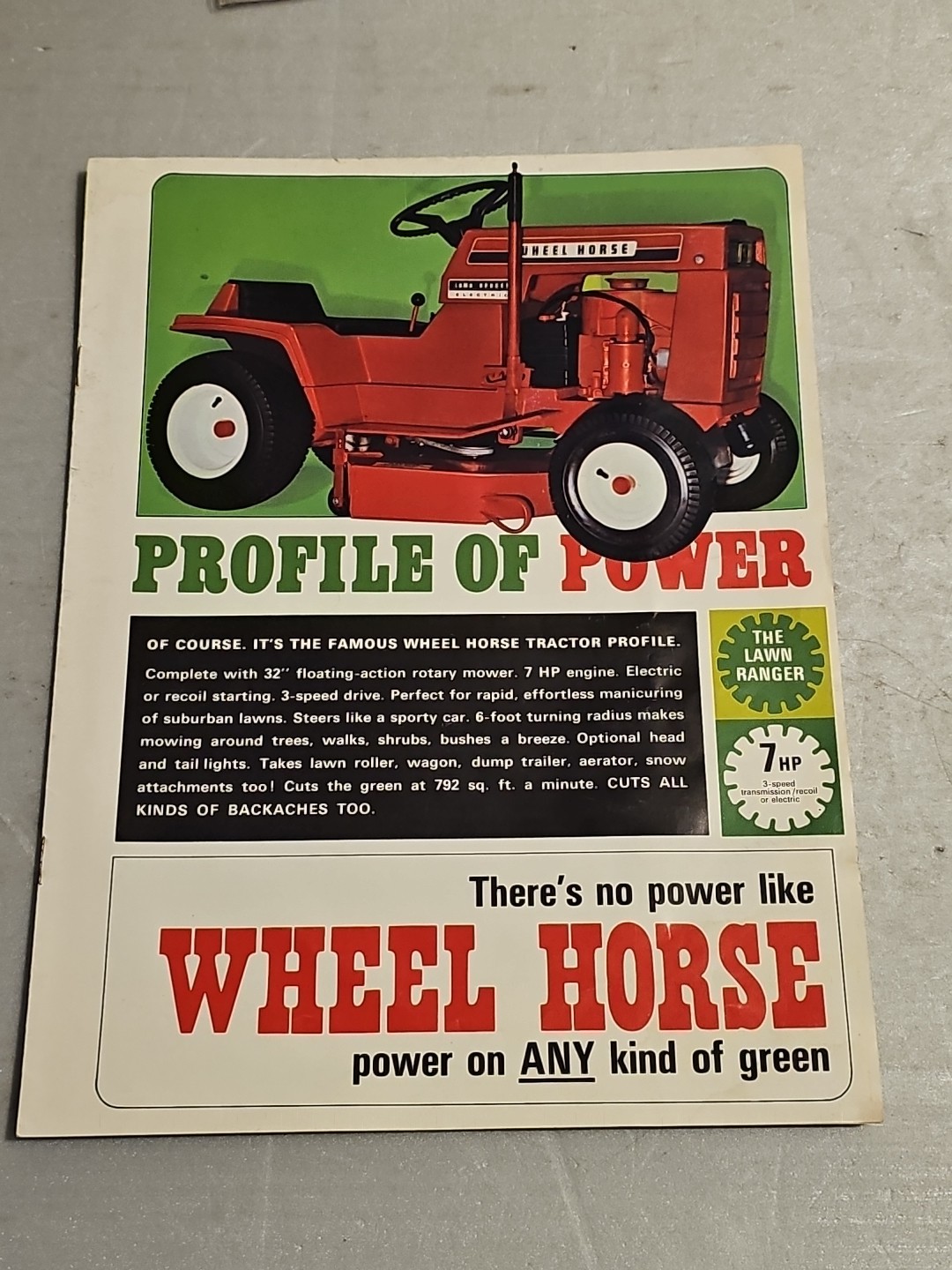 Vintage Wheel Horse WH203-1268 Advertising Brochure 8.5&Prime;x11&Prime; 6pgs