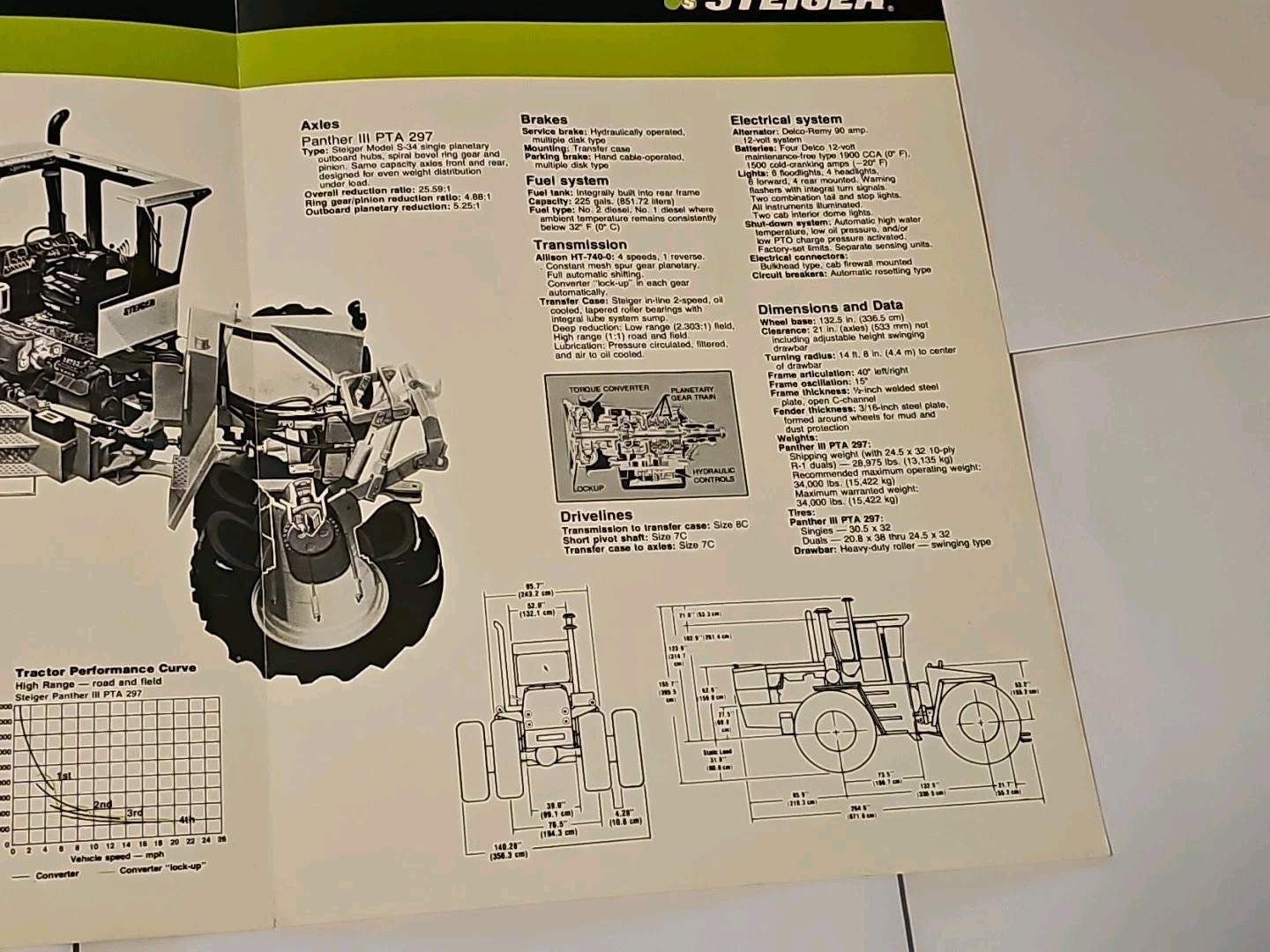 Steiger PT Automatic Transmission Tractor Brochure Foldout