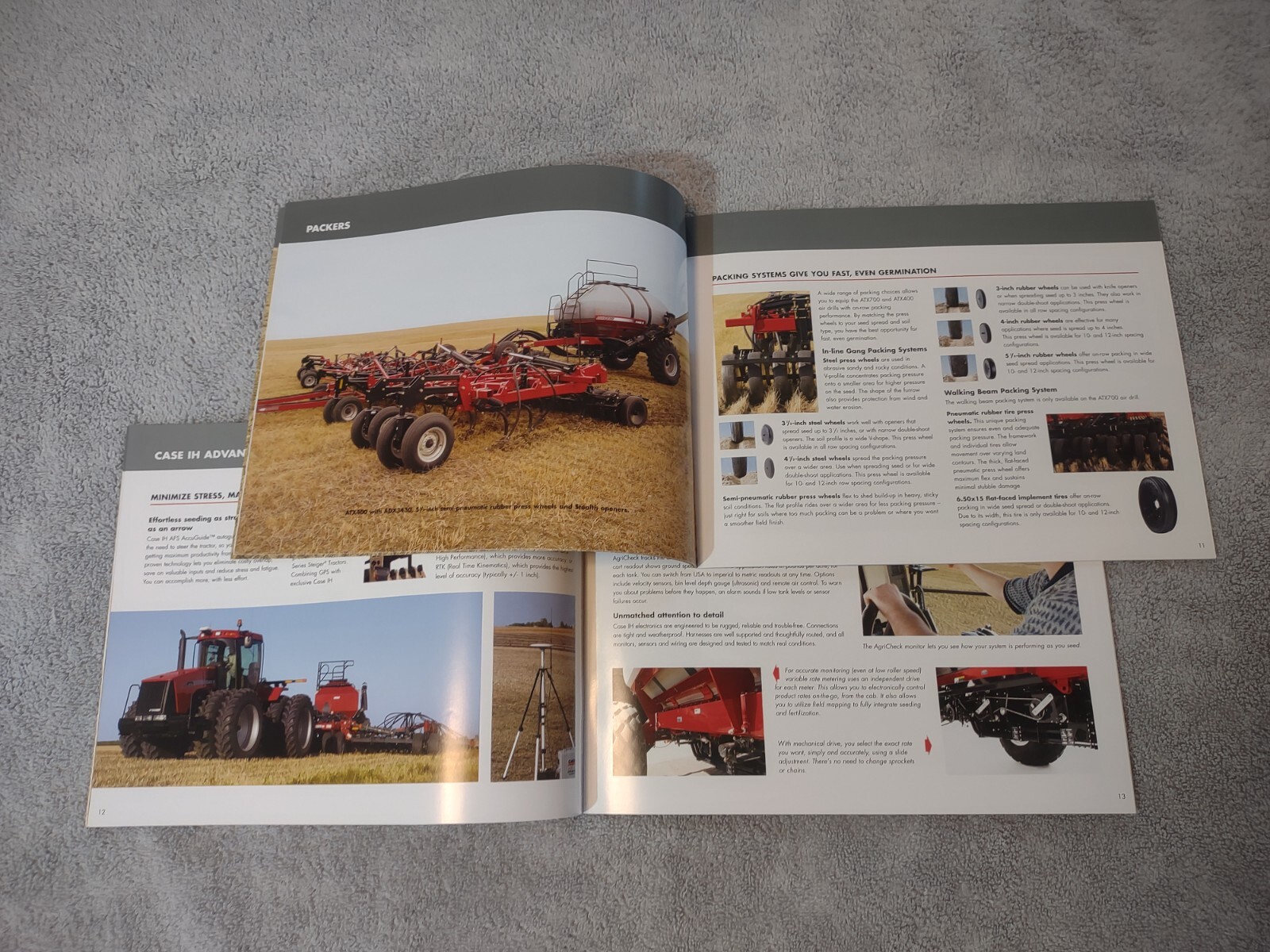 Case IH Axial-Flow Scout Air Drill Air Cart Sales Brochures. Lot Of 4 Brochures