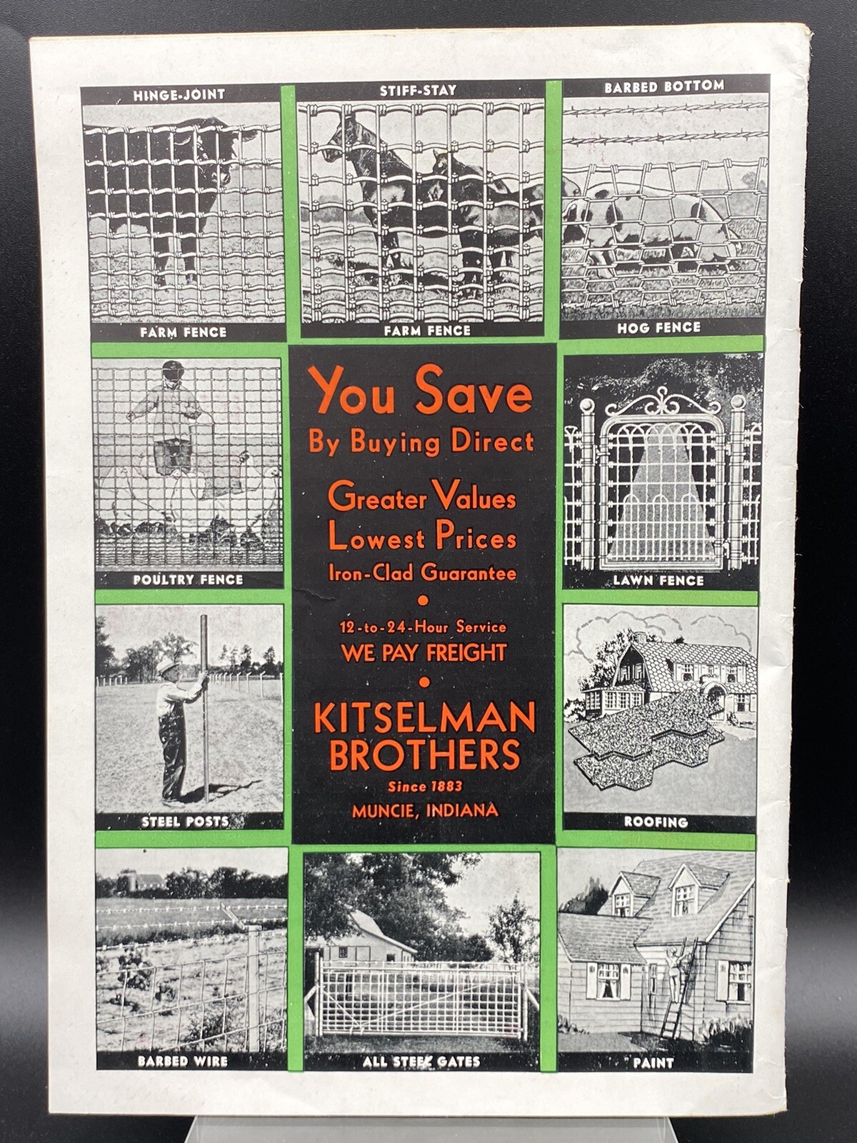VINTAGE 1936 KITSELMAN FENCE CATALOG KITSELMAN BROTHERS MUNCIE, INDIANA