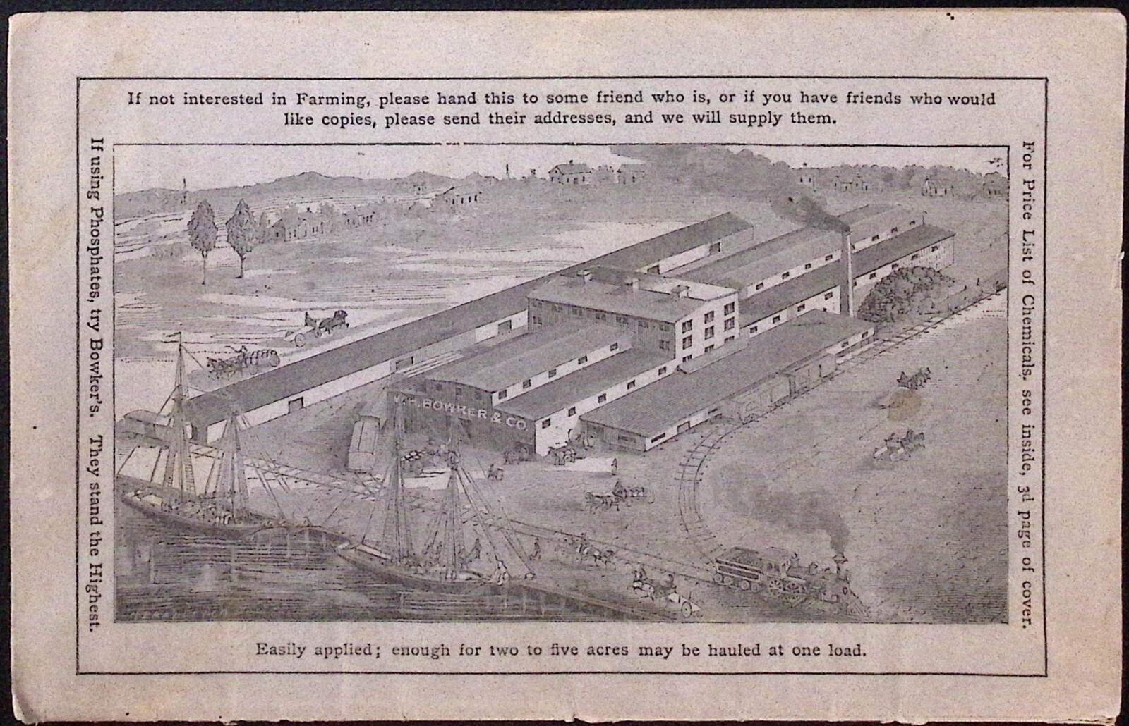1879 Stockbridge Manures Bowker Fertilizer Co Catalog J.S. Reed & Bro Agents