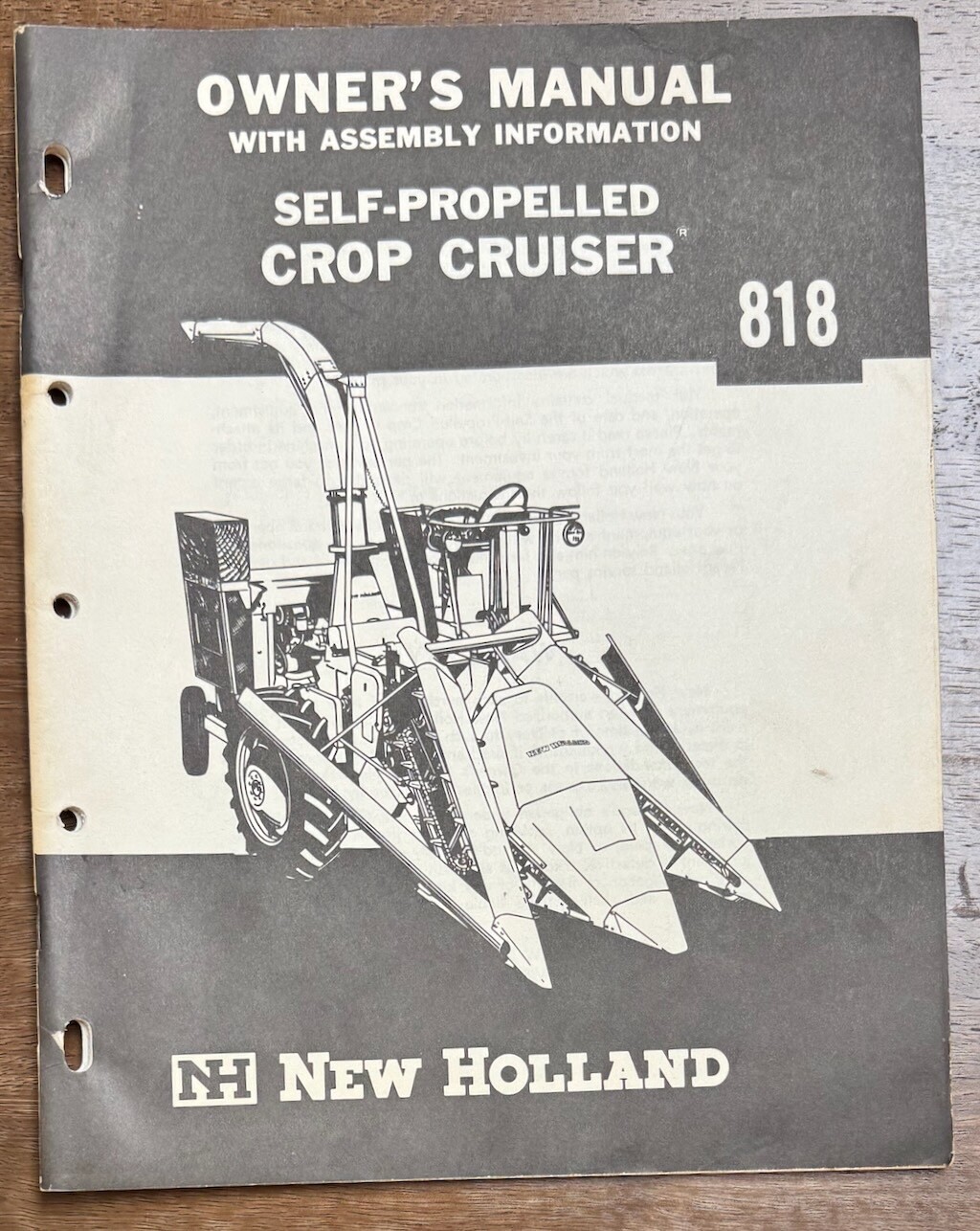 New Holland Owner&rsquo;s Operator&rsquo;s Manual 818 Set Propelled Crop Cruiser