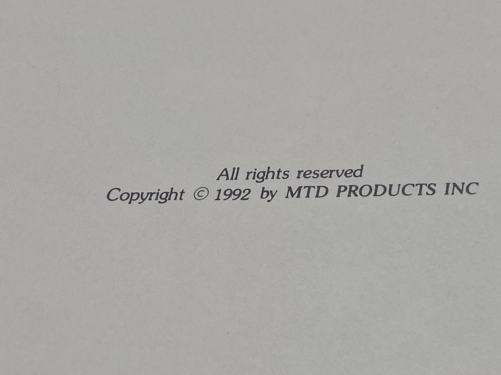 MTD White Outdoor Power Equipment Technical Service Handbook — Volume 1 2 3 4