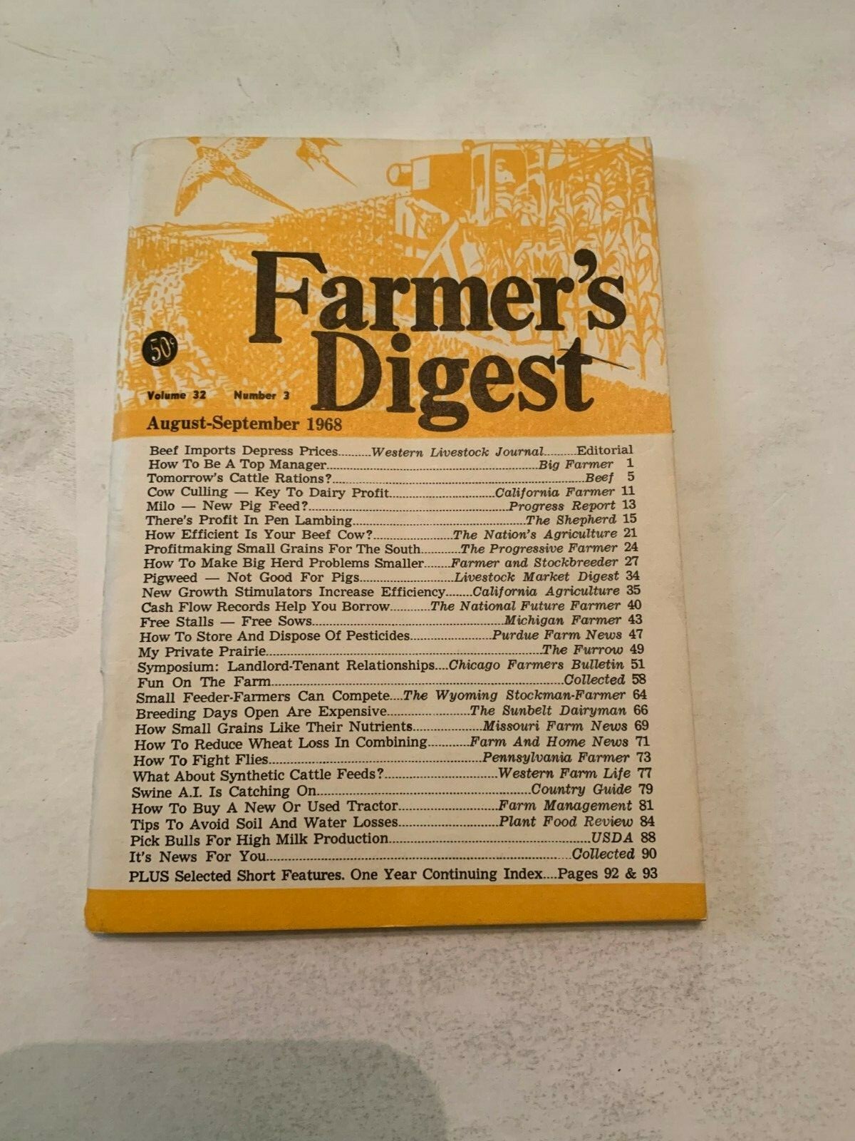 August-September 1968 Farmers Digest Magazine Volume 32 Number 3