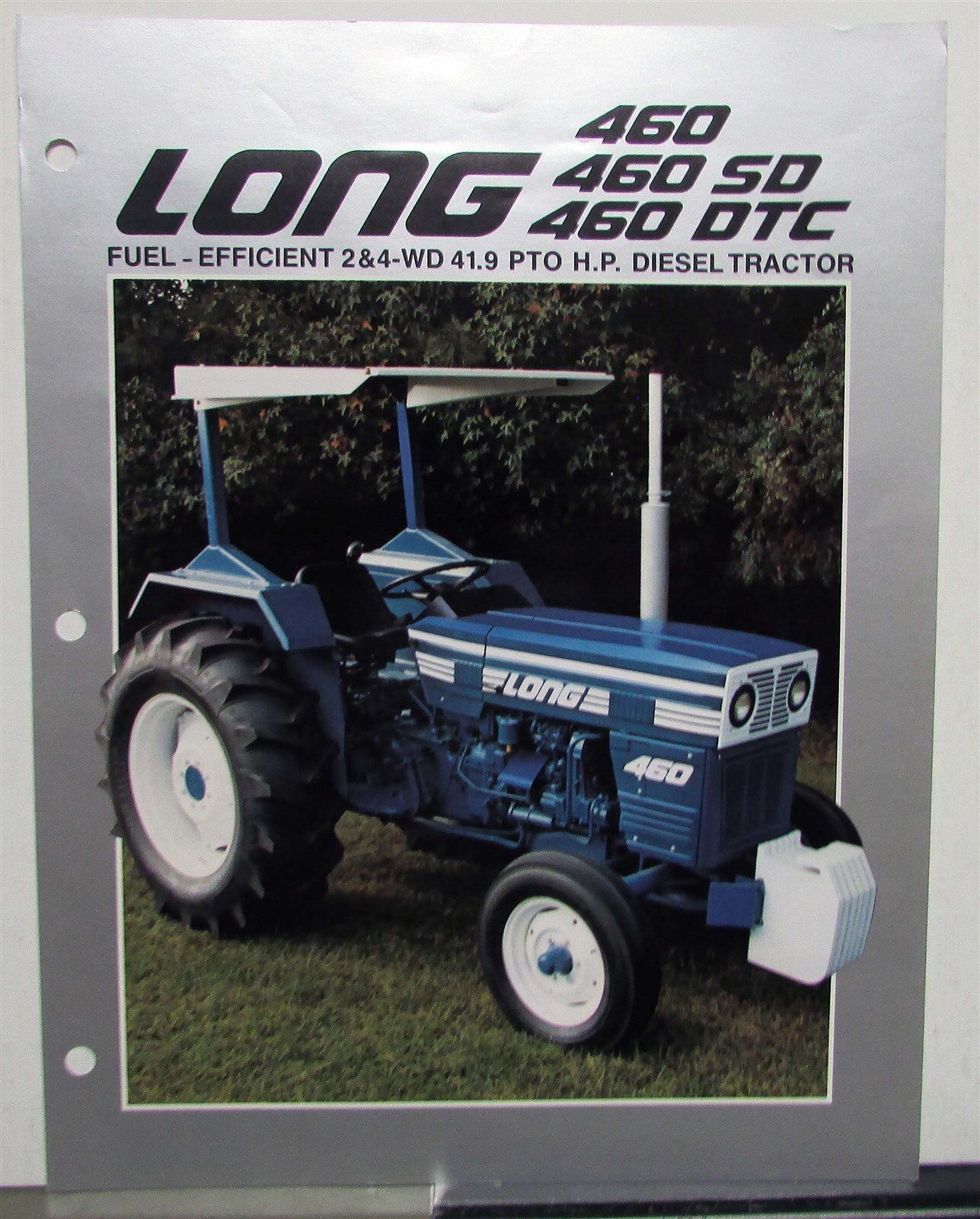 1985 Long 460 SD/DTC Diesel Tractor Specs Agricultural Data Sheet