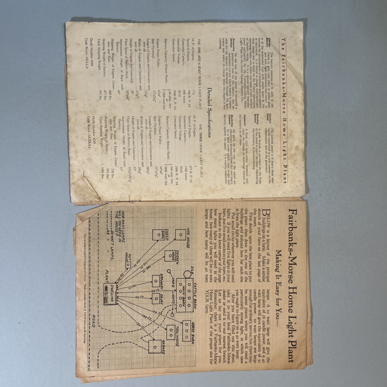 Fairbanks Morse Double Duty Light Plant Catalog Z Engine 1922 Vintage Original