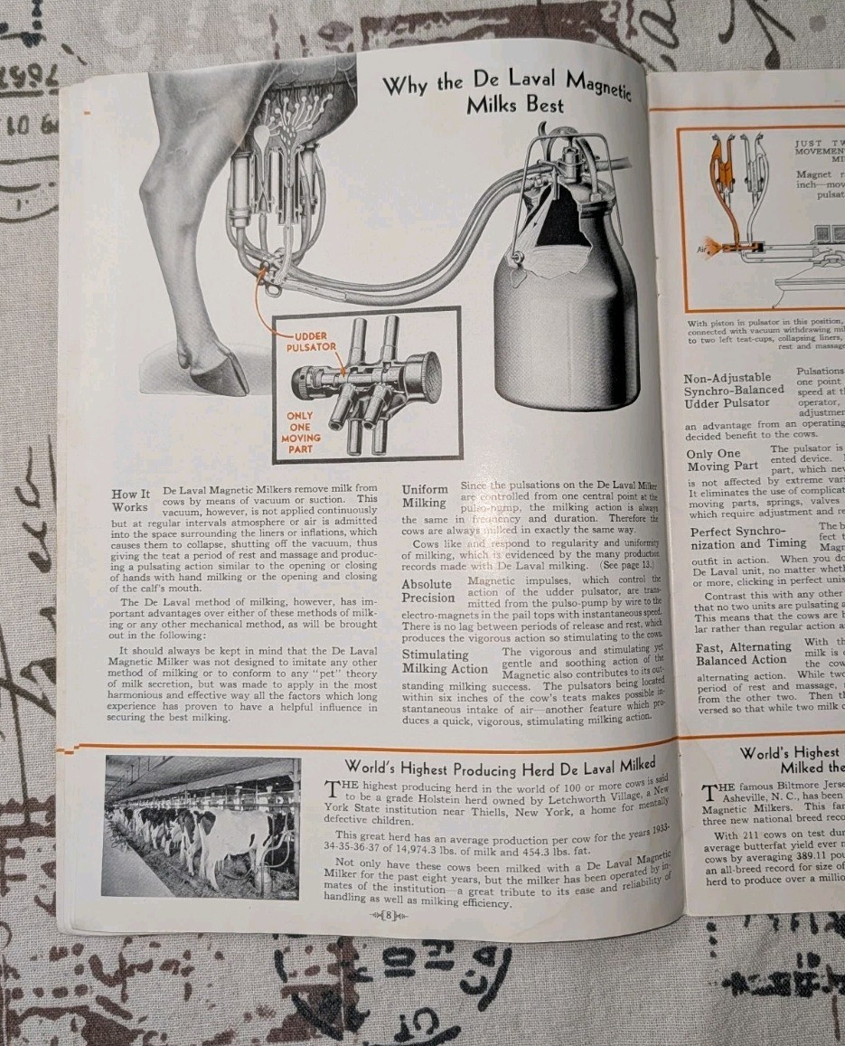 De Laval Milkers 1939 Dairy Equipment Brochure Rotolactor Milking Machines