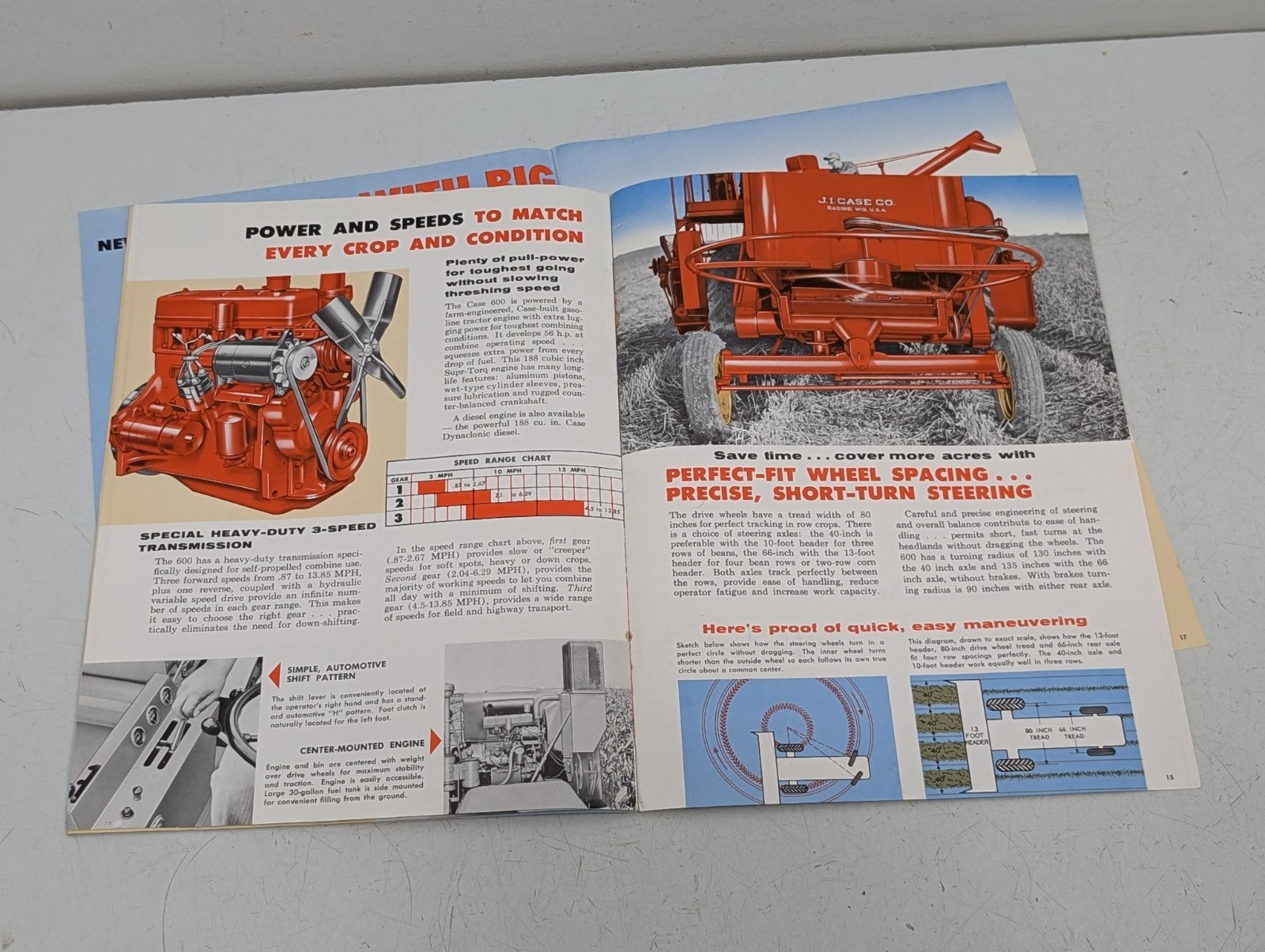 Vintage Case Tractor 600 Combine Dealer Brochure Advertising Book Manual
