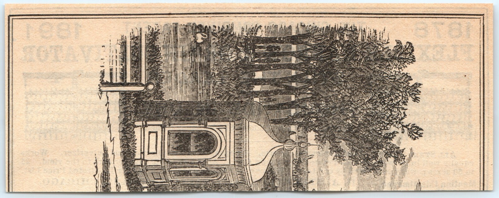 Vtg 1891 H.A. Streeter Chicago IL Flexible Harrow Cultivator Print Ad Farm Tool