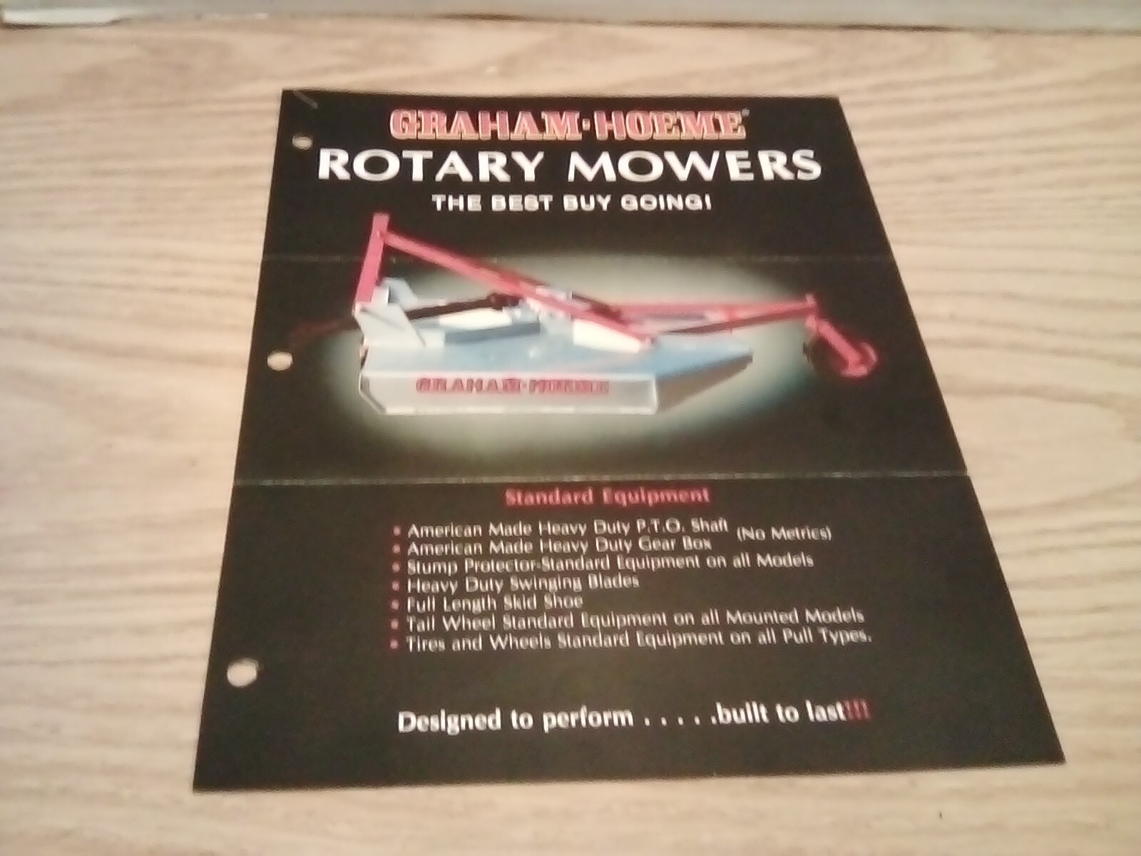 Graham-Hoeme Rotary Mowers (Blue) Two-Sided Ad