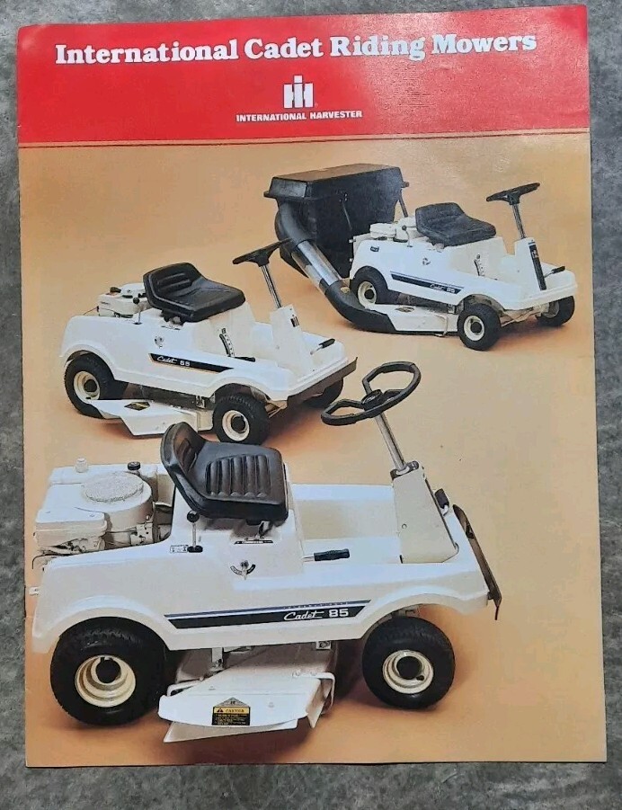 Vtg International Harvester Cadet 55 85 Riding Mower Dealers Original Brochure