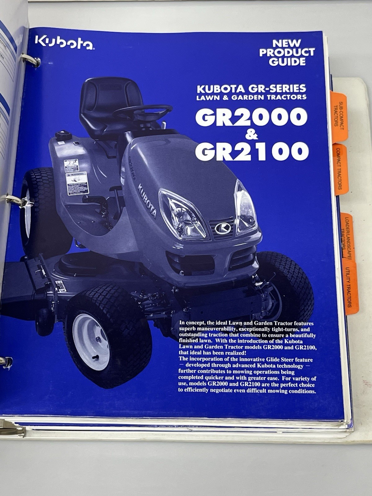 2008 Kubota New Product Guide Dealer Binder Catalogs Brochures Specs