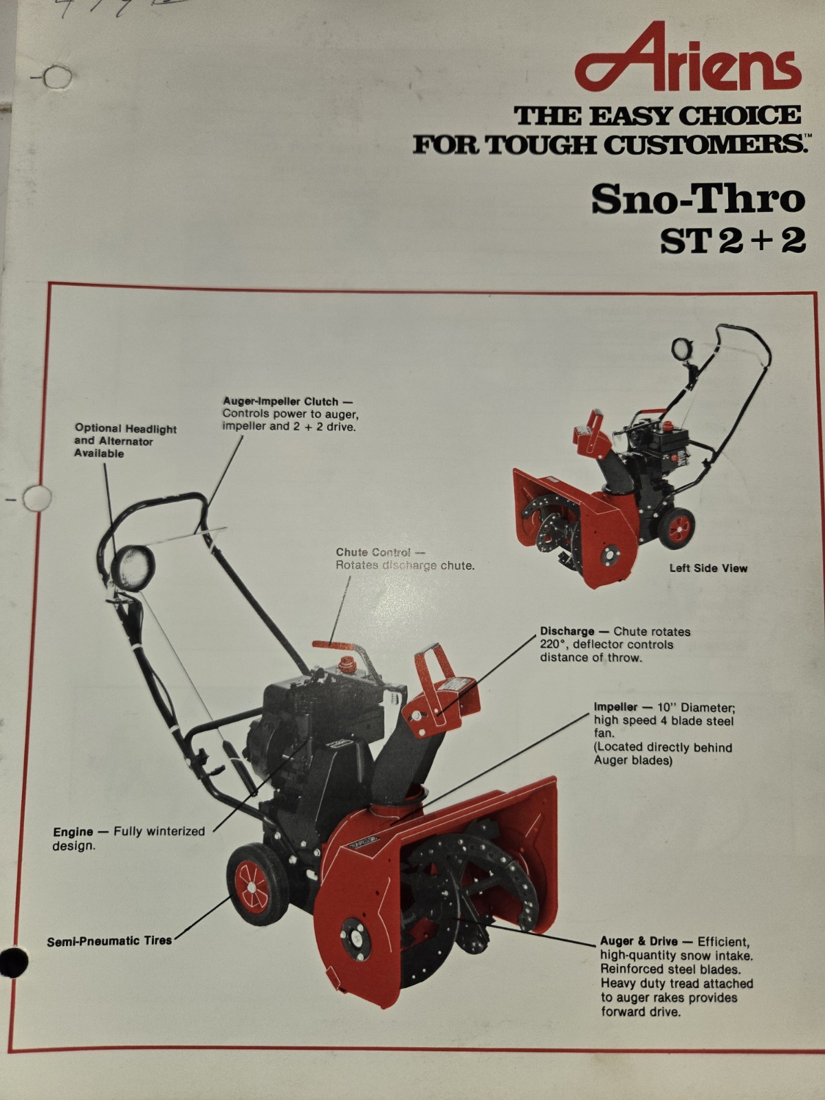8 VINTAGE ARIENS DEALERSHIP ADVERTISING BROCHURES TRACTORS SNO-THROS
