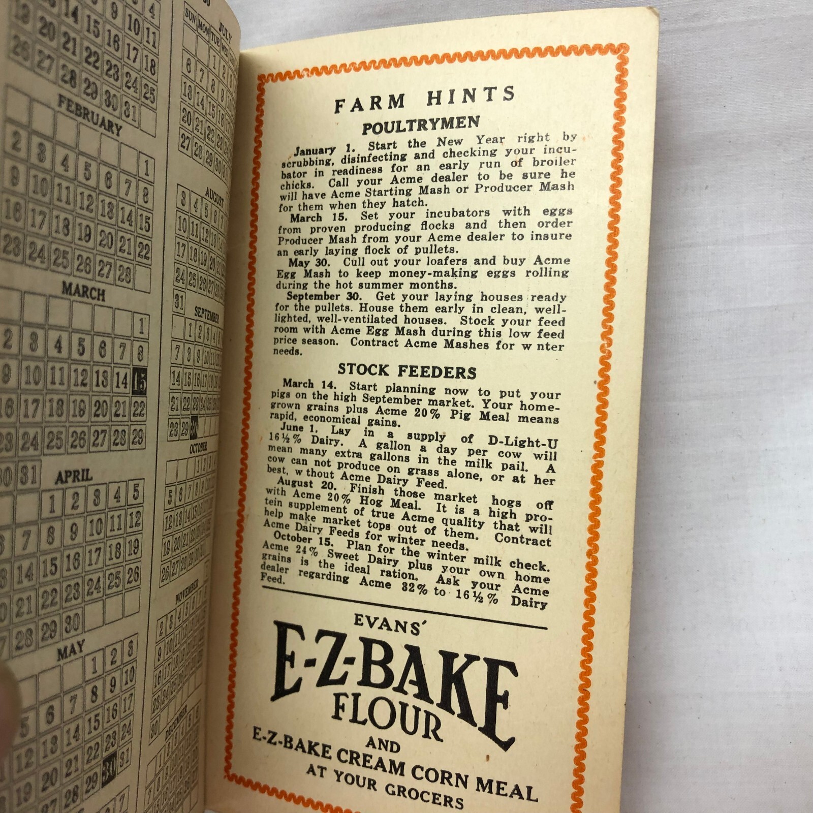 Vintage 1930 Pocket Farm Account Book Advertising Van Wert Grain Co. Van Wert OH