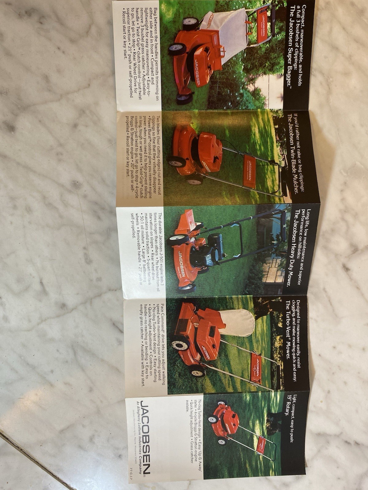 Vintage Jacobsen Grass Cutting Machine Advertising Brochure 1977 Agriculture
