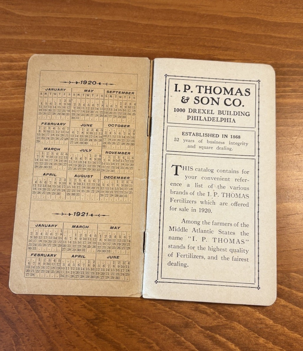 Antique 1920 I.P. Thomas Fertilizer Salesman Brochure & Notepad. Handwritten Ins