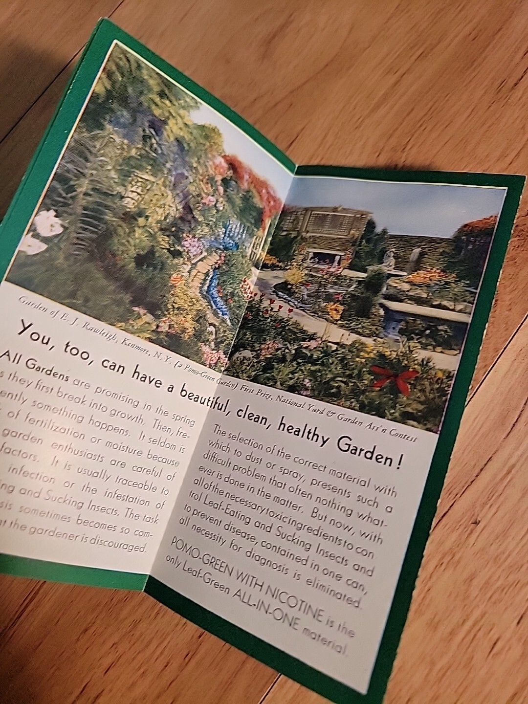 Vintage Pomo-Green Insecticide w/ Nicotine Brochure