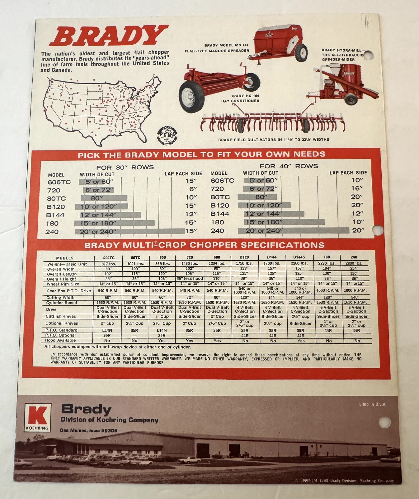 Vintage 1987 Farm Equipment Fox Brady Multi Crop Choppers Dealer Sales Brochures