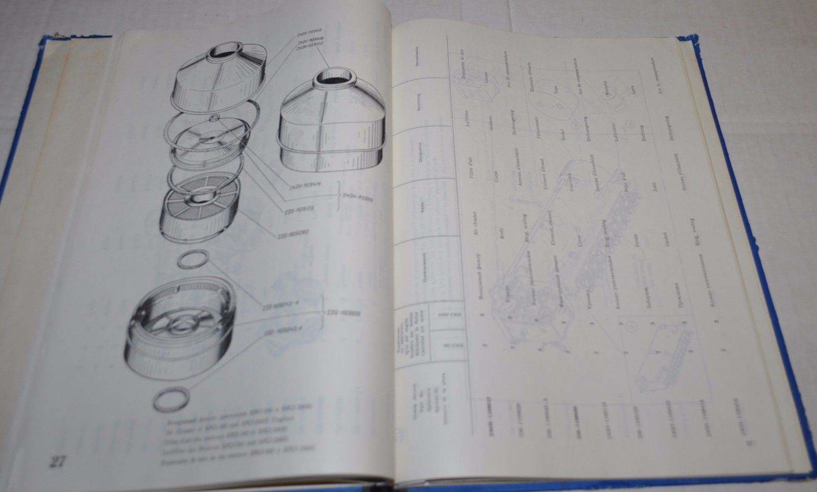 YAMZ 240 Engine Parts Catalog Manual USSR Russian ENG D FR Spain Zapchastexport
