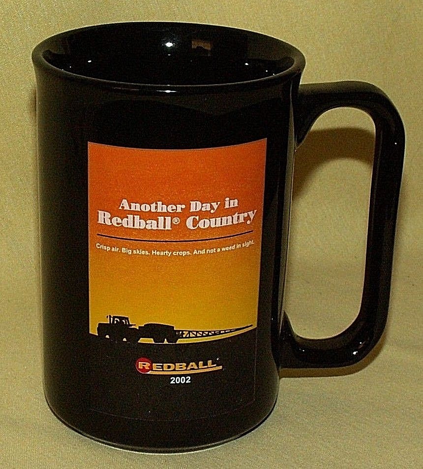 REDBALL MUG 2002 WEED KILLER CROPS TRACTOR SPRAYER M WARE COFFEE TEA CUP BLACK*