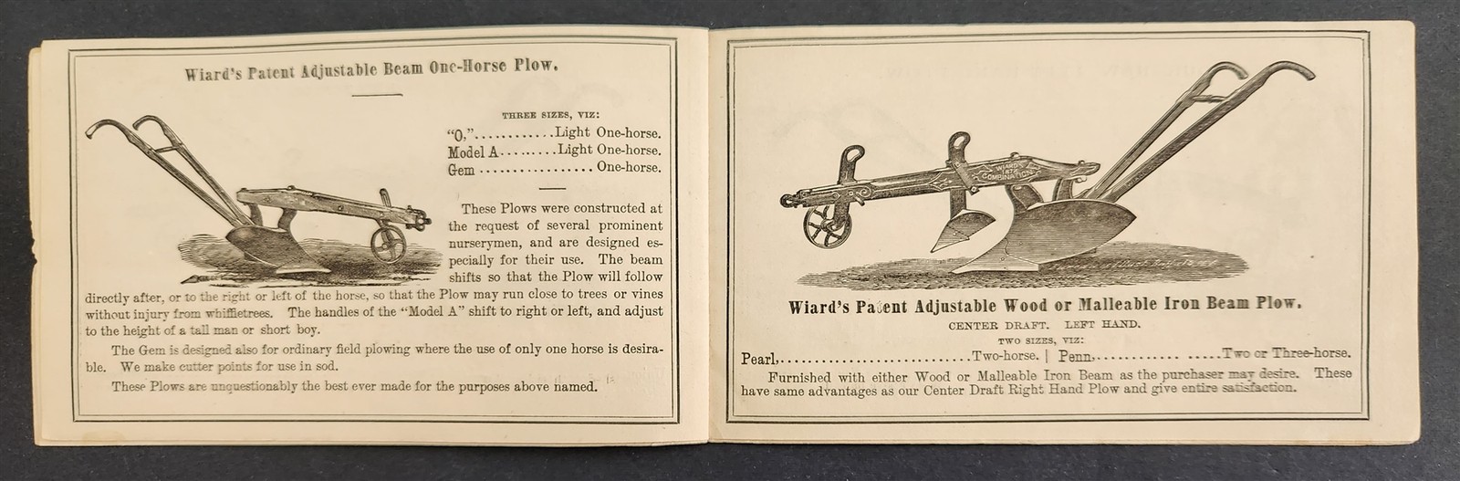 1881 antique WIARD PLOW COMPANY batavia ny ILLUSTRATED ad BOOKLET