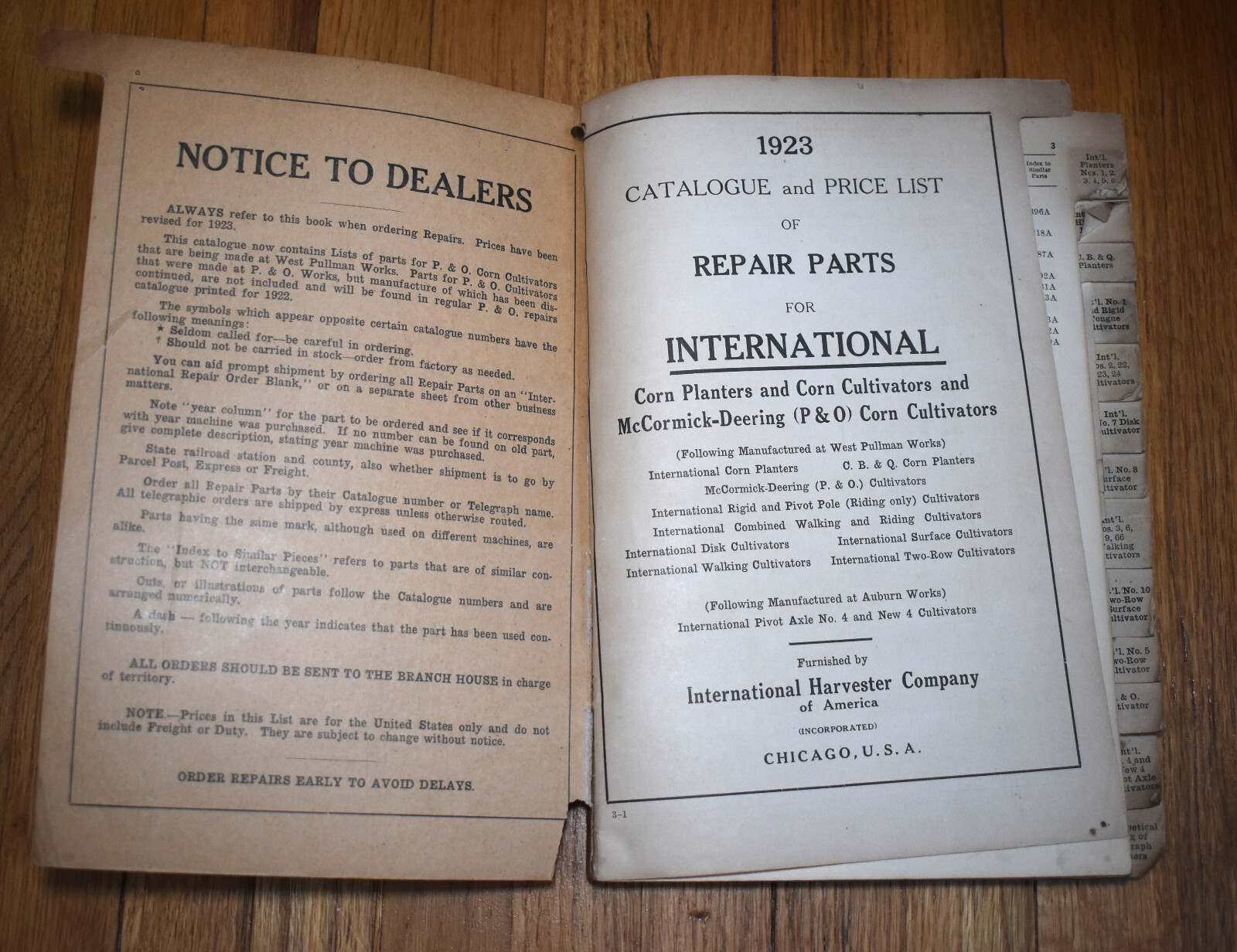 1923 McCormick Deering IHC International Harvester Planter Cultivator CATALOG