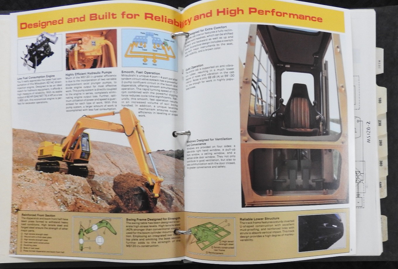 c.1980 Mitsubishi Excavator Sales Catalog Manual MS 070 120 180 230 280 380 580