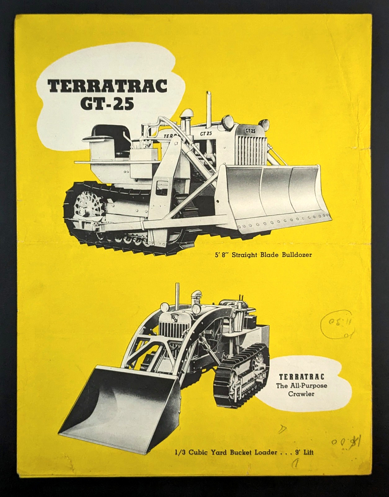 Terratrac GT-25 Vintage Brochure Bulldozer Crawler American Tractor Corporation