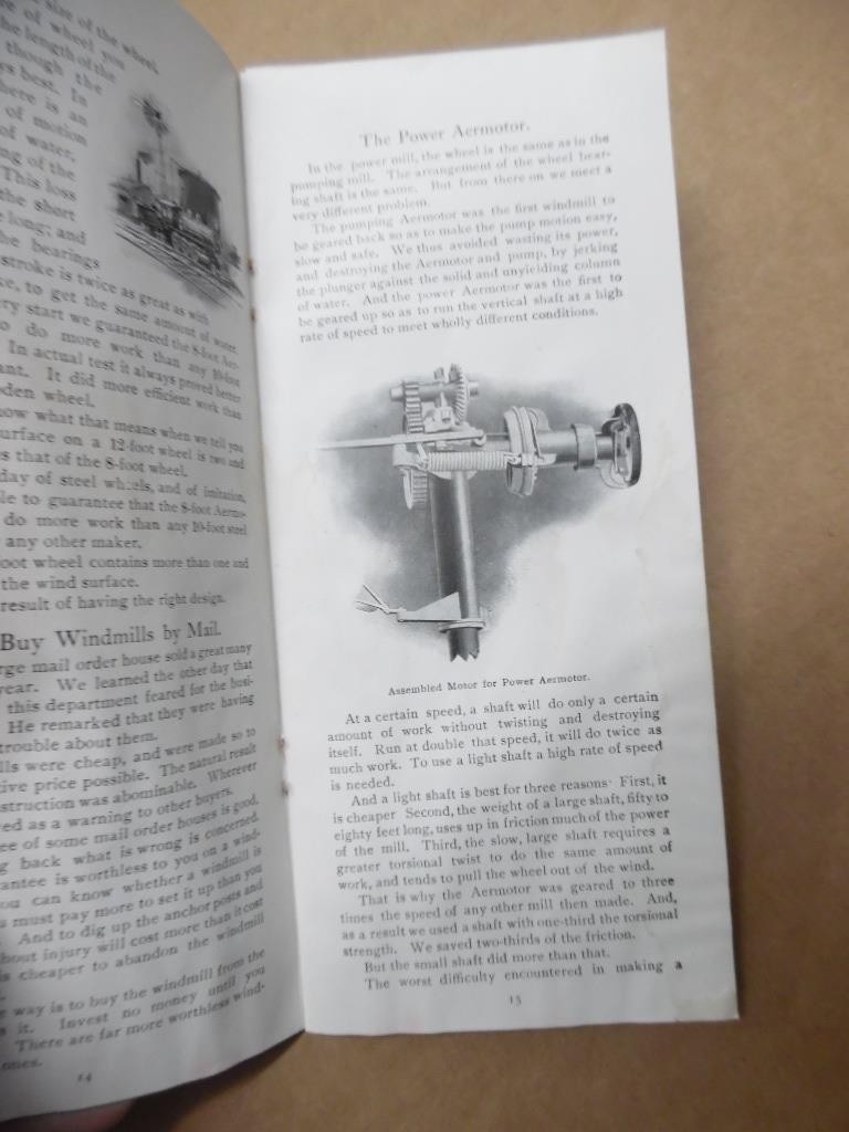 1901 AEROMOTOR Windmill Catalog Antique Original