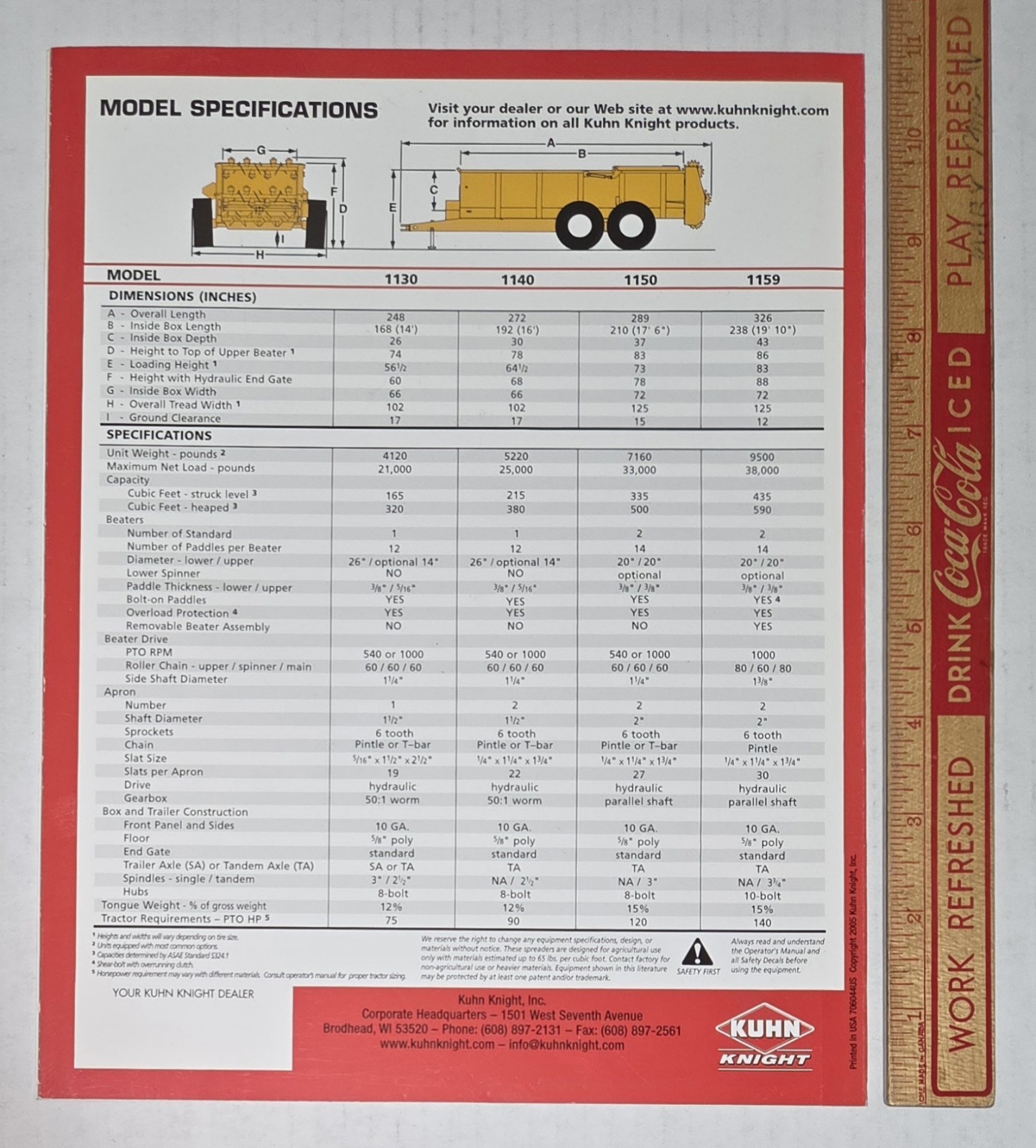 Kuhn Knight 1100 ProSpread Apron Box Spreaders Vintage Advertising Brochure