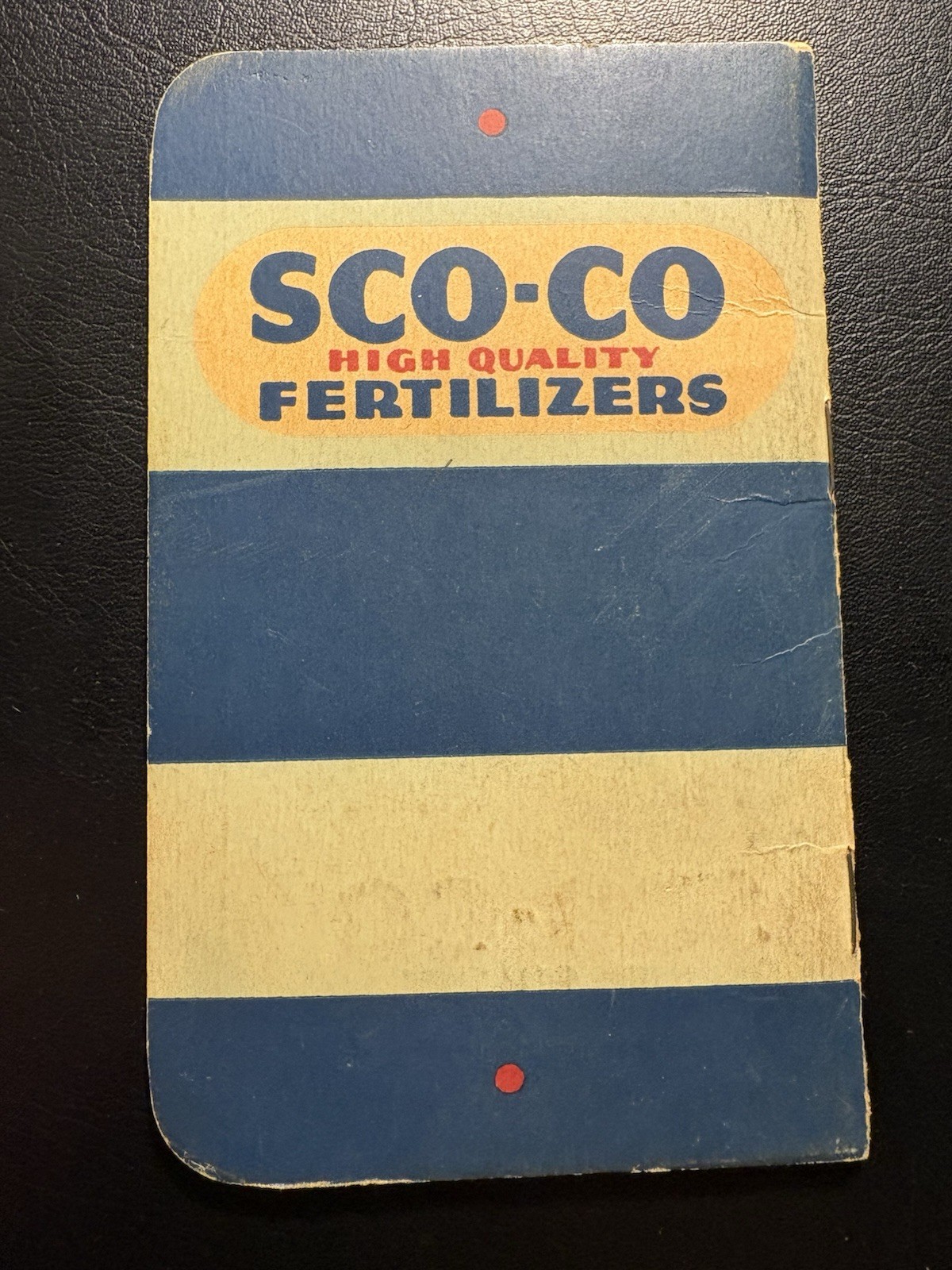 1937 SCO-CO Southern Cotton Oil Co Fertilizer Advertising Memo Pad Farm Ephemera