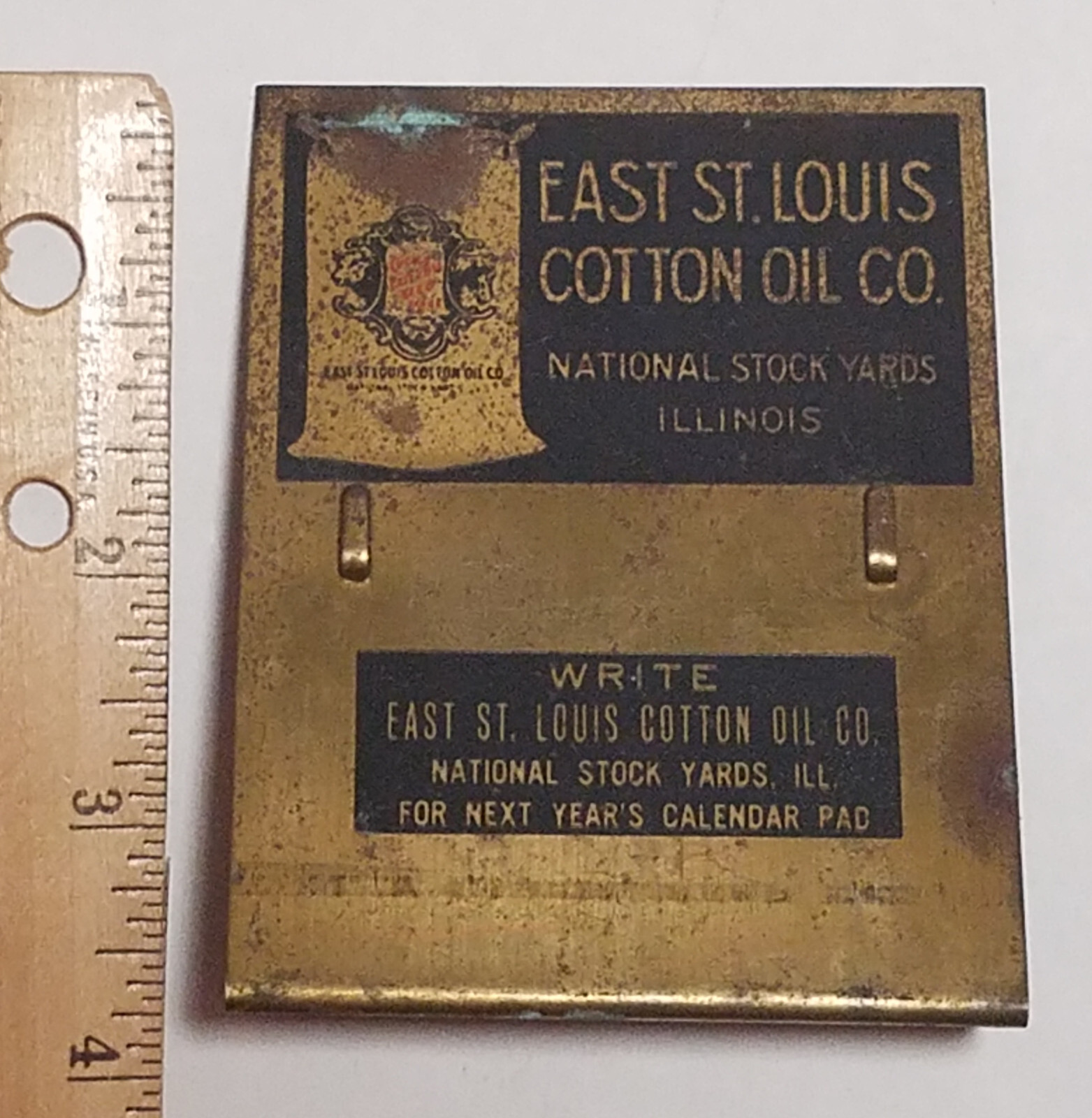 East St. Louis Cotton Oil Co. Calendar Holder, National Stock Yards
