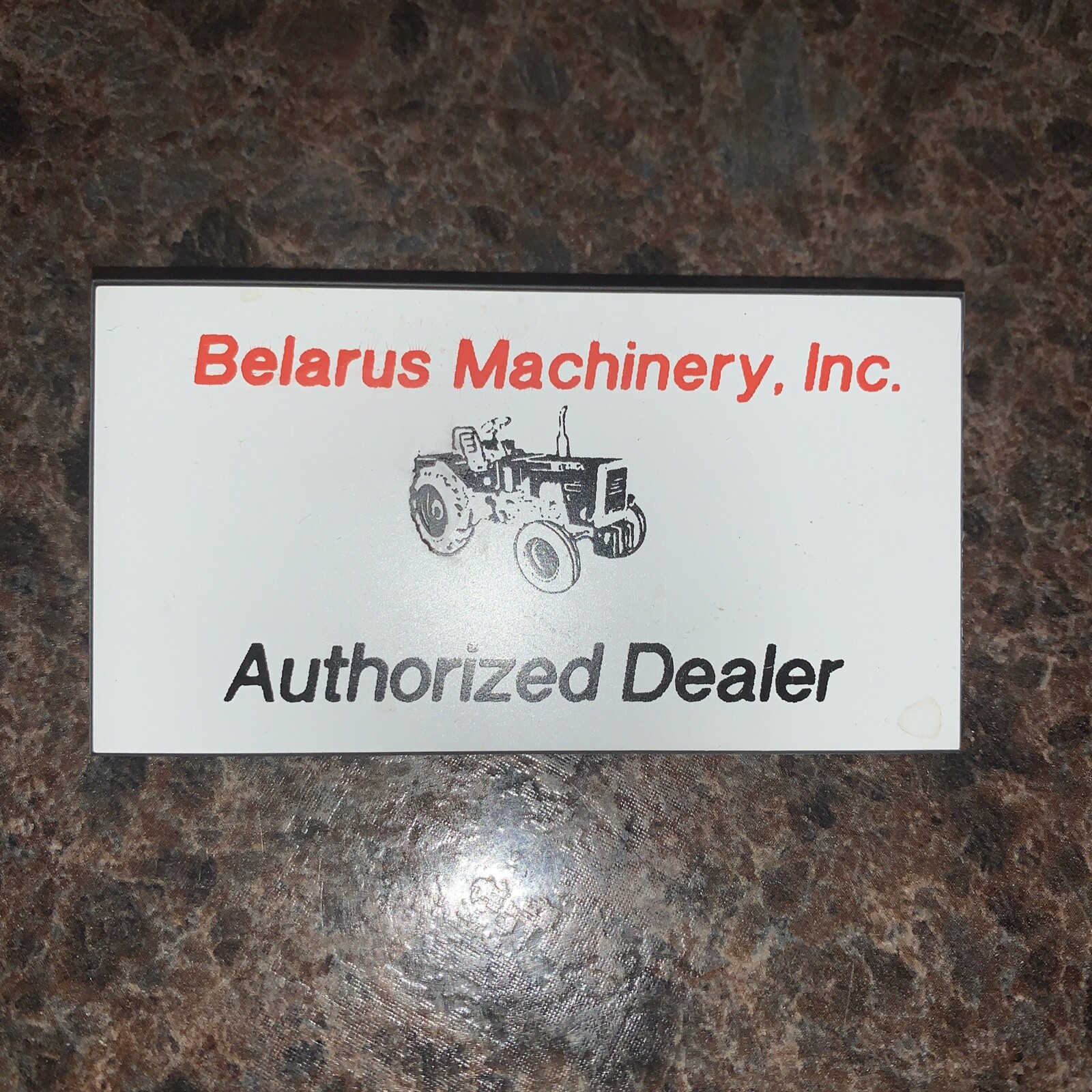 Vtg Belarus Machinery Inc. Authorized Dealer Name Tag Pin