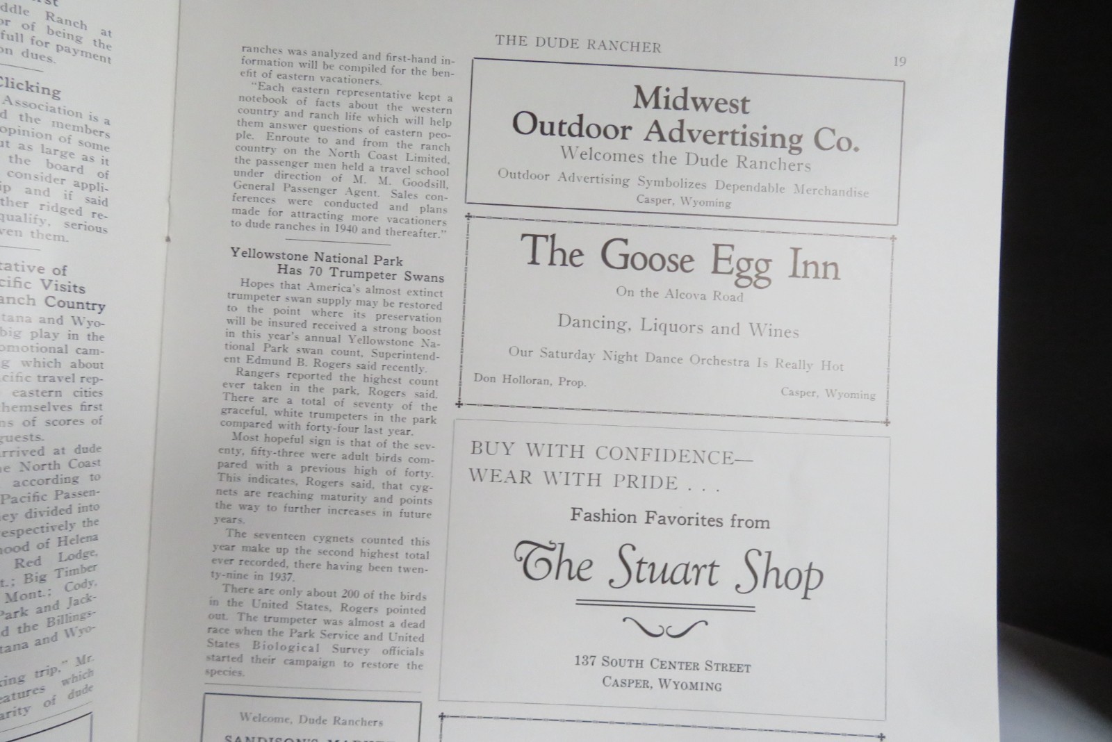 1939 VINTAGE The Dude Rancher® October Quarterly Convention Program Casper, WY