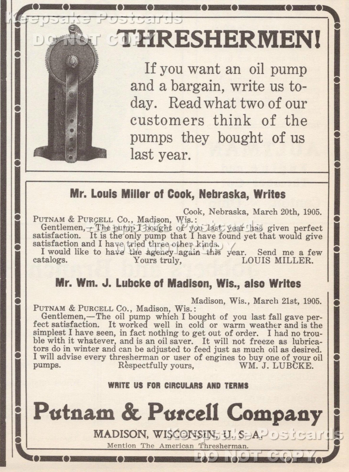 1905 Rumley Traction Engine & Threshers La Porte IN & Other Farm Equip Print Ads