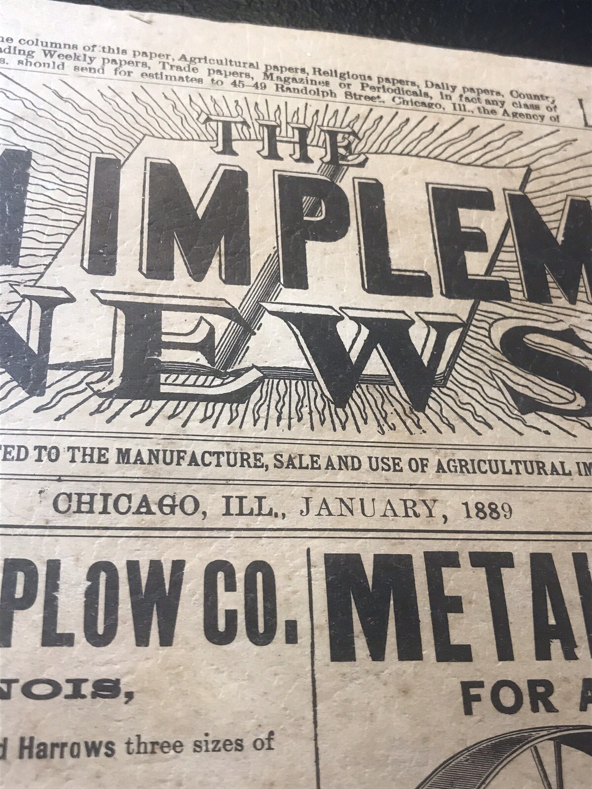 1889 Stowbridge Sower & Mills Farm Advertising – Racine – Wisconsin