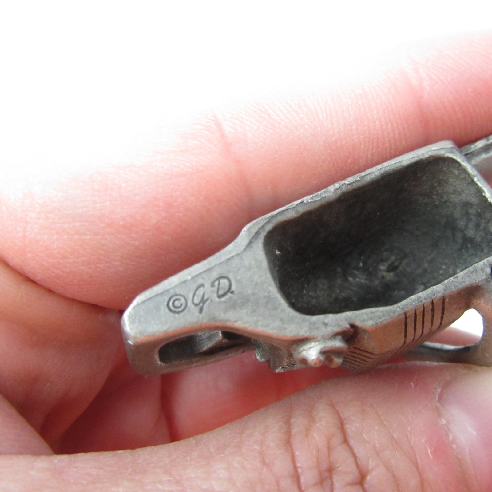 Miniature Metal Chainsaw Figurine Logging Tool Dollhouse Accessory © G.D Vintage