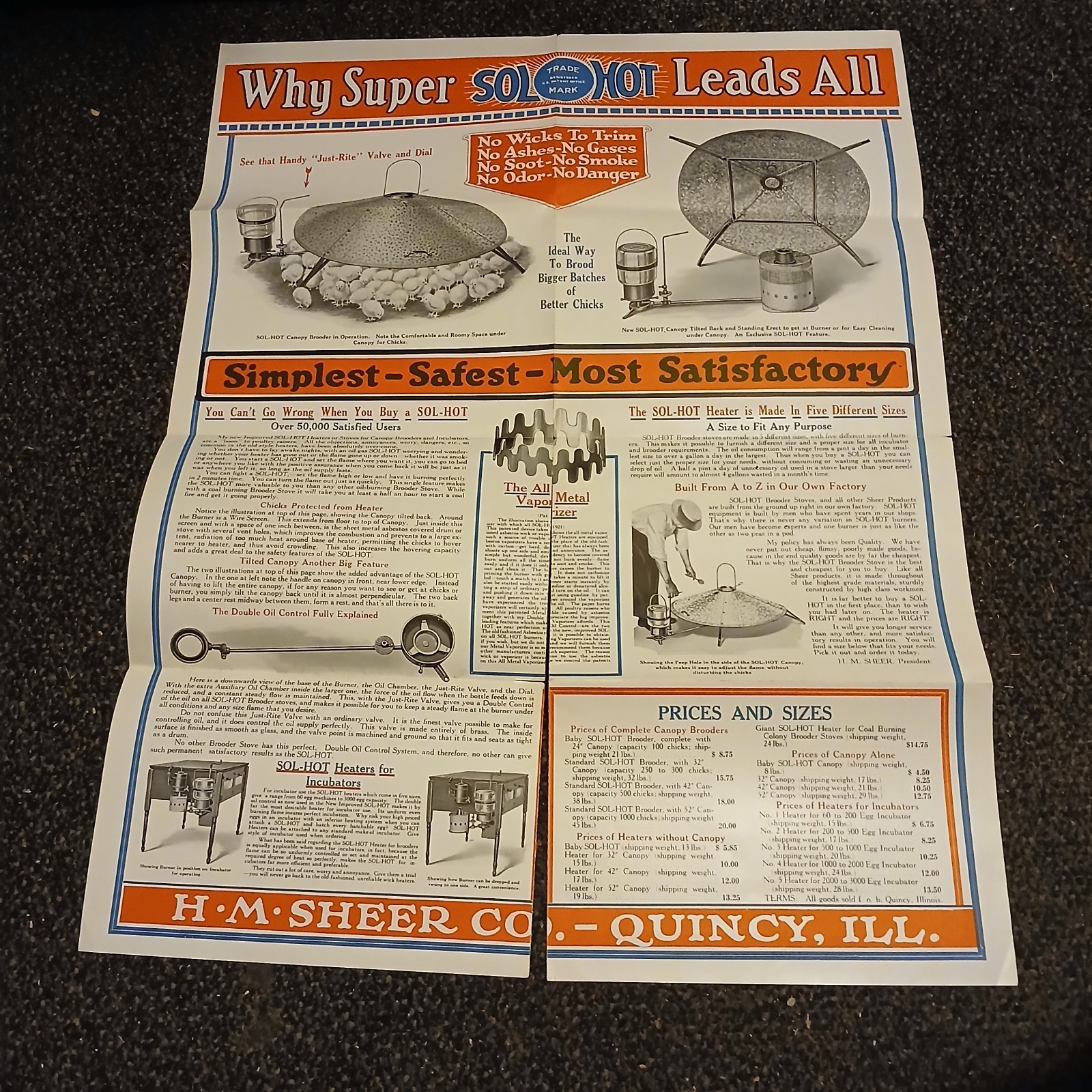 Vintage Sol Hot Heater Brooder Incubator Ads Flyers HM Sheer Dairy Ephemera 50s
