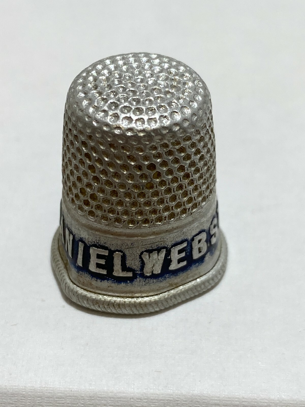 Vtg Daniel Webster Flour Metal Aluminum Sewing Thimble Specialty Advertising
