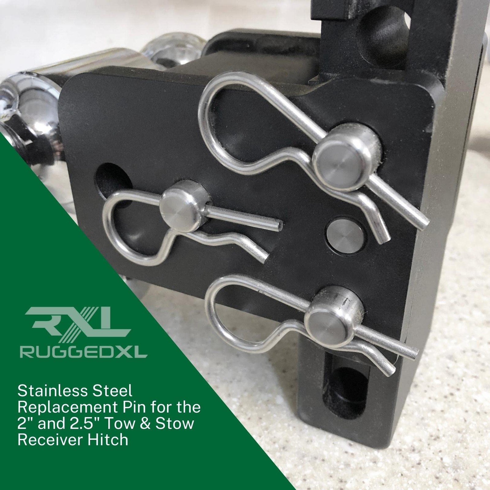 Rxl Ruggedxl Ts35010 Stainless Steel Replacement Hitch Pins Clips For Bw 2 2.5