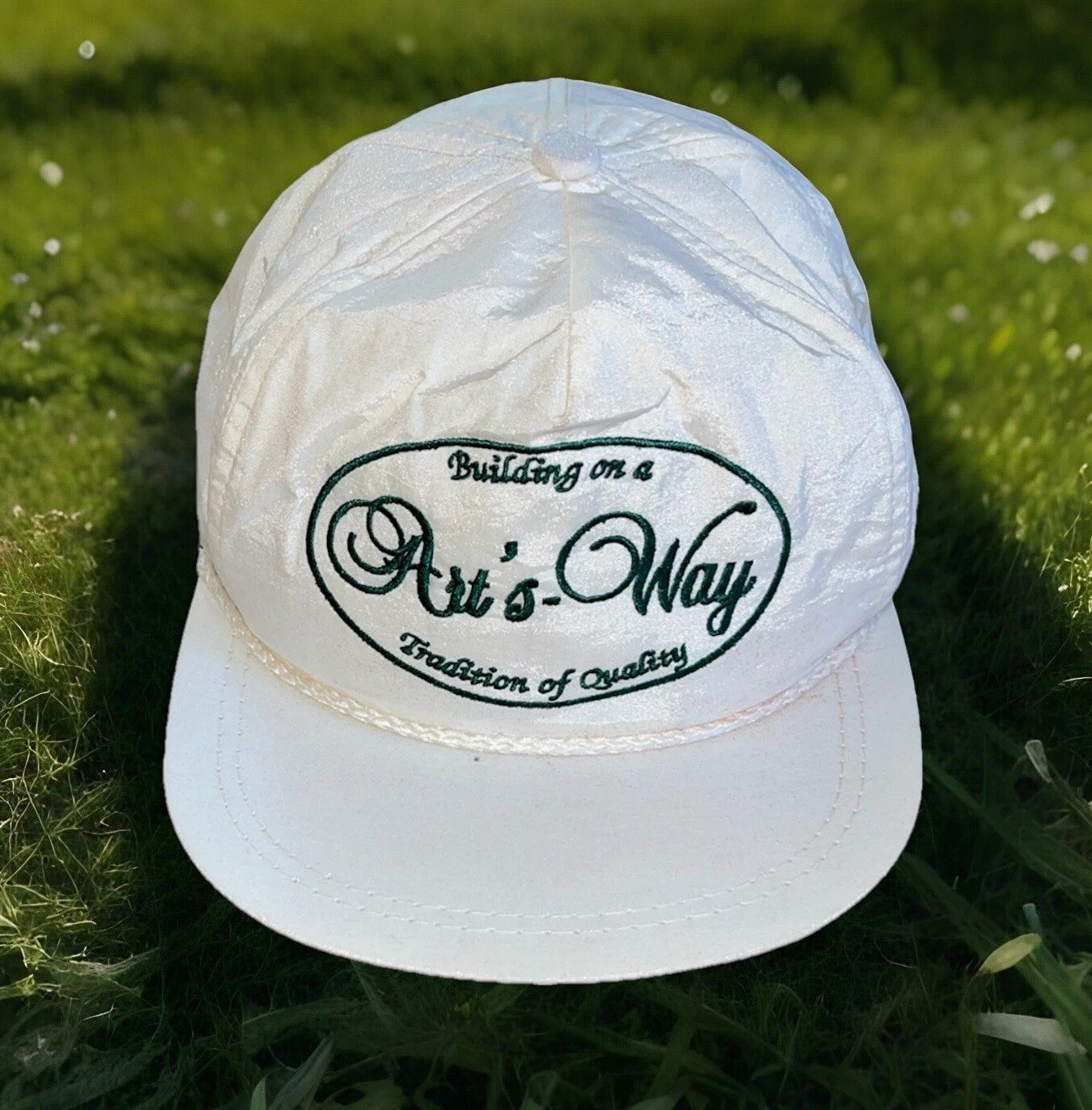 Art’s Way Farmers Hat Cap Leather Strap Embroidered Patch vtg K Products in USA