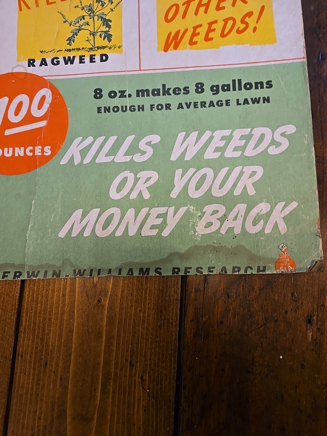 Vintage Poster Display Ad Sherwin Williams Weed-No-More Weed Killer 16 x 20
