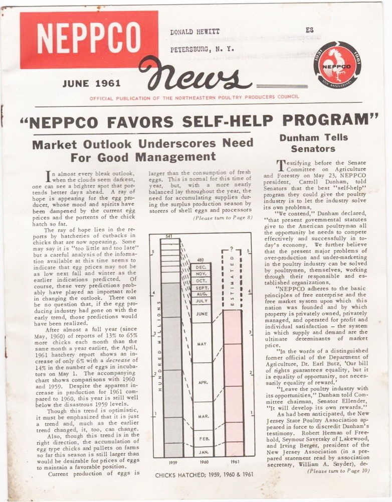 NEPPCO [Northeastern Poultry Producers Council] News, June 1961