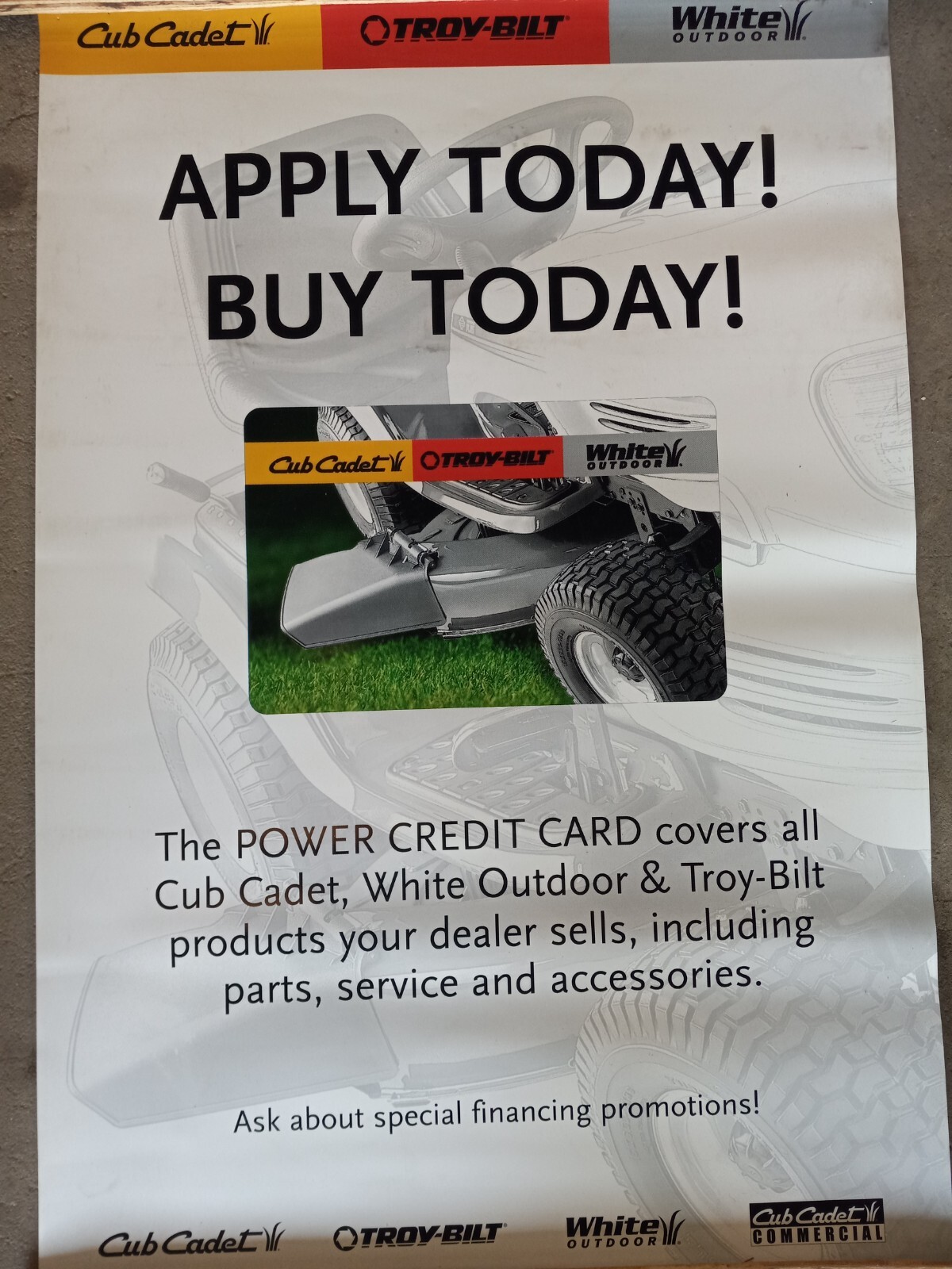 White Outdoors and MTD banners and poster