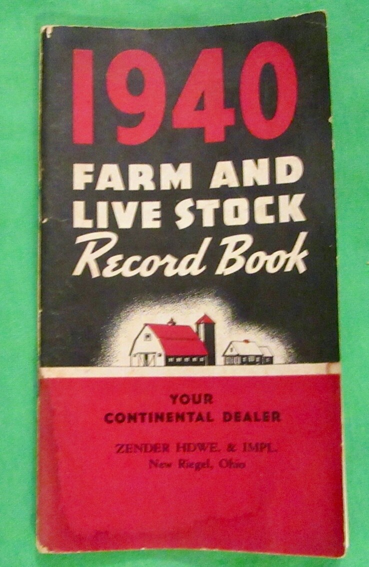 Vintage Continental Steel Corp. Farm & Livestock Record Book (1940)